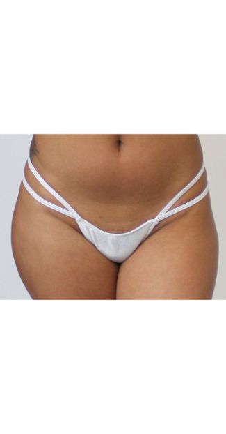 G206D-SL - Double String V-Back Thong (CLOSEOUT SILVER)