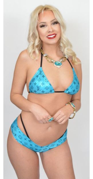 LV147 - Turquoise Designer Bootie Set with Thong