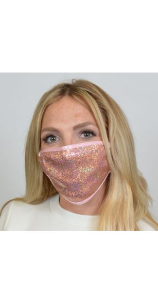 M232 - Baby Pink Sequin Mask