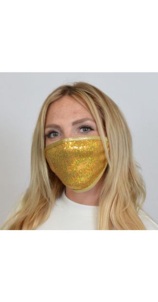 M233 - Gold Sequin Mask
